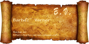 Barhó Verner névjegykártya